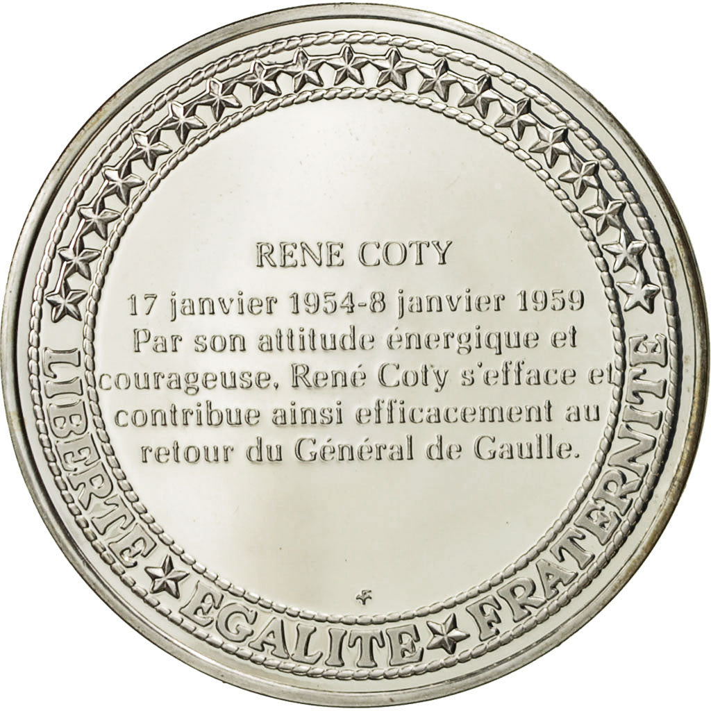 France, Médaille, Les Présidents de la République, René Coty, SPL+, Argent