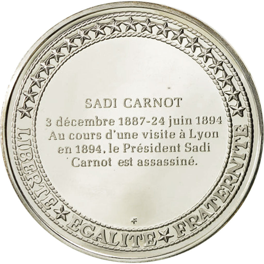 Francia, medaglia, Les Présidents de la République, Sadi Carnot, SPL+, Argento