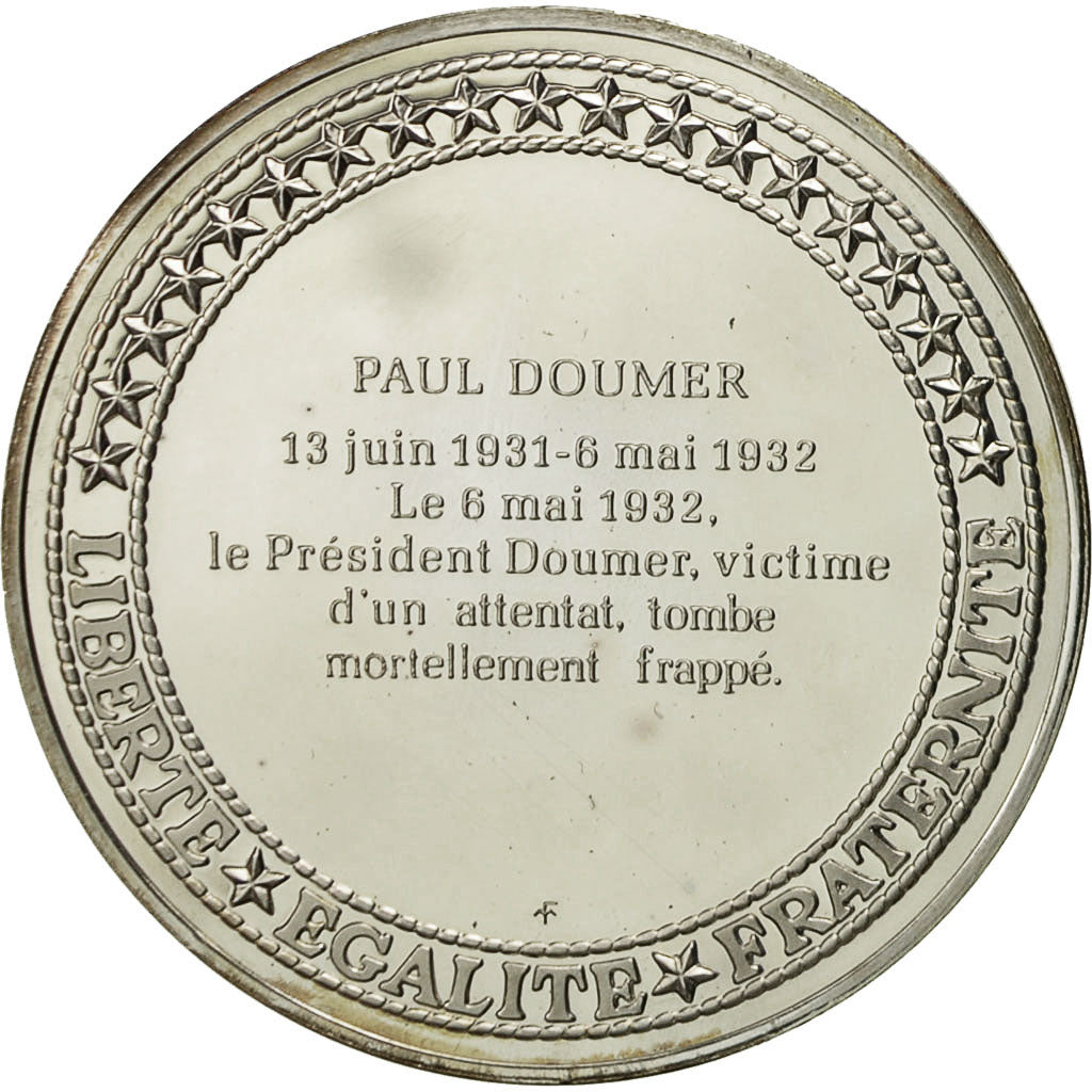 Francia, medalla, Les Présidents de la République, Paul Doumer, SC+, Plata