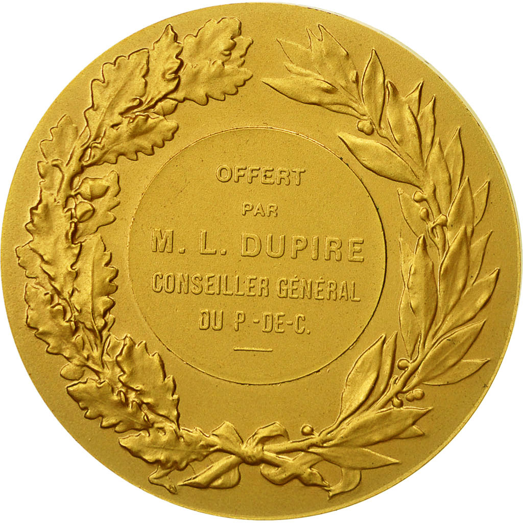 France, Medal, Marianne, République Française, Dupuis.D, MS(64), Gilt Bronze