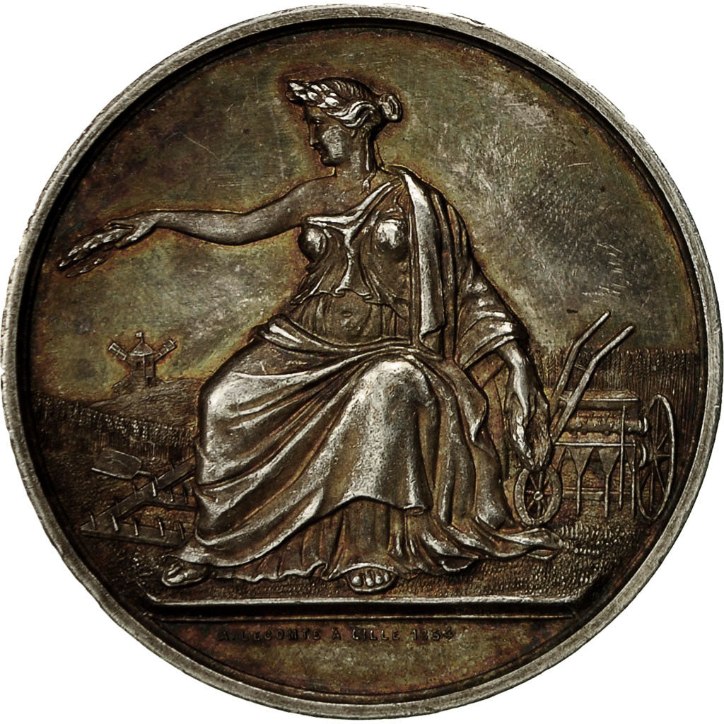 France, Medal, Comice Agricole de l'Arrondissement de Lille, 1854, Lecomte