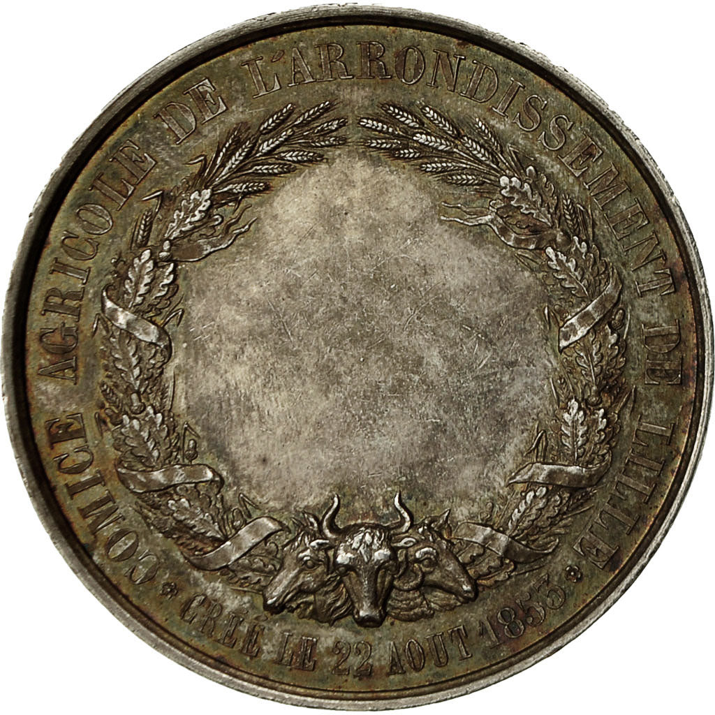 France, Medal, Comice Agricole de l'Arrondissement de Lille, 1854, Lecomte