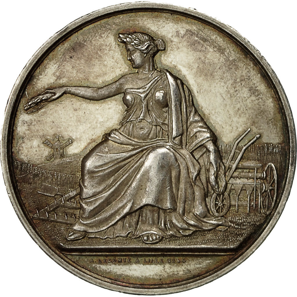 France, Medal, Comice Agricole de l'Arrondissement de Lille, 1854, Lecomte