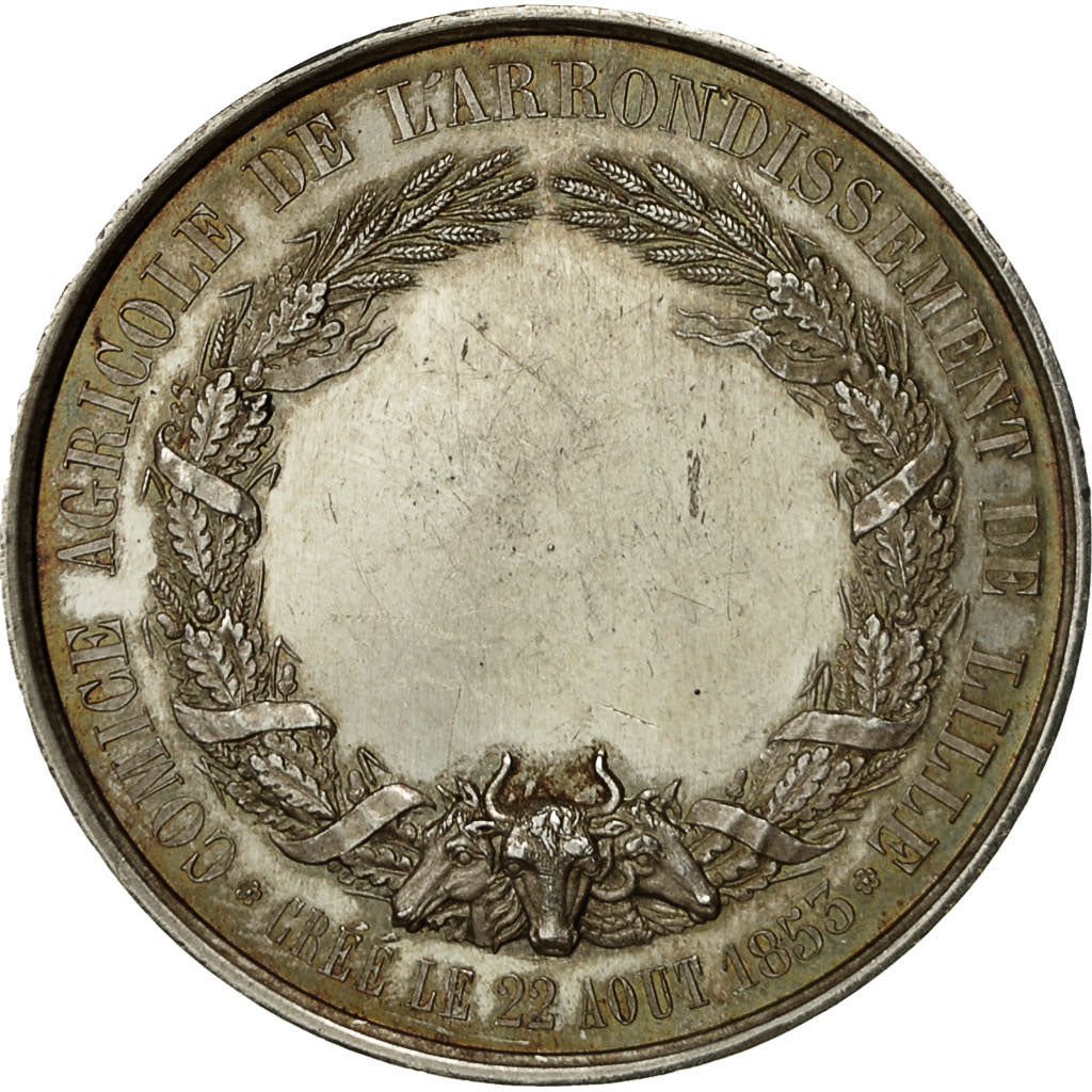 France, Medal, Comice Agricole de l'Arrondissement de Lille, 1854, Lecomte