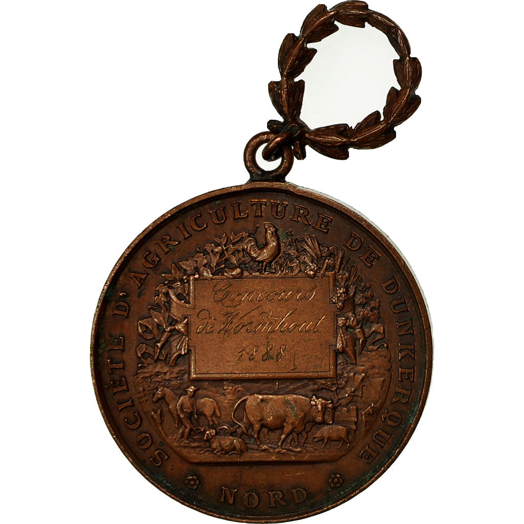 France, Médaille, Société d'Agriculture de Dunkerque, Wormhout, 1888, Vernon