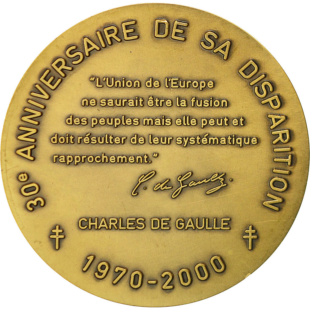 France, Medal, 30ème Anniversaire de la Mort du Général De Gaulle, 2000