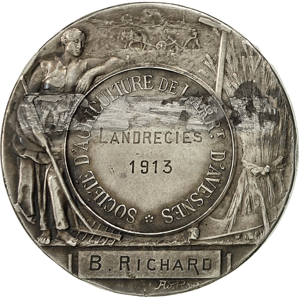 France, Medal, Société d'Agriculture de l'Arrondissement d'Avesnes, Rives