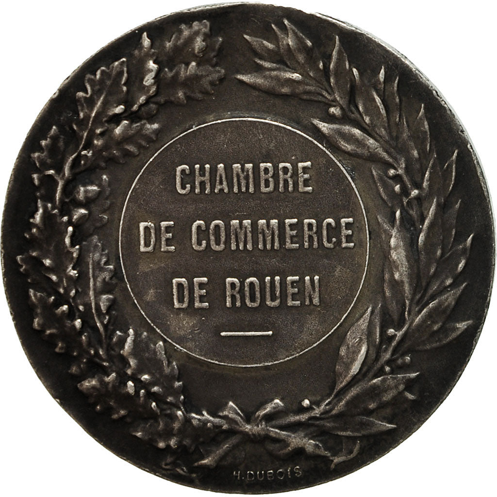 France, Medal, Marianne, Chambre de Commerce de Rouen, Dubois.H, AU(50-53)