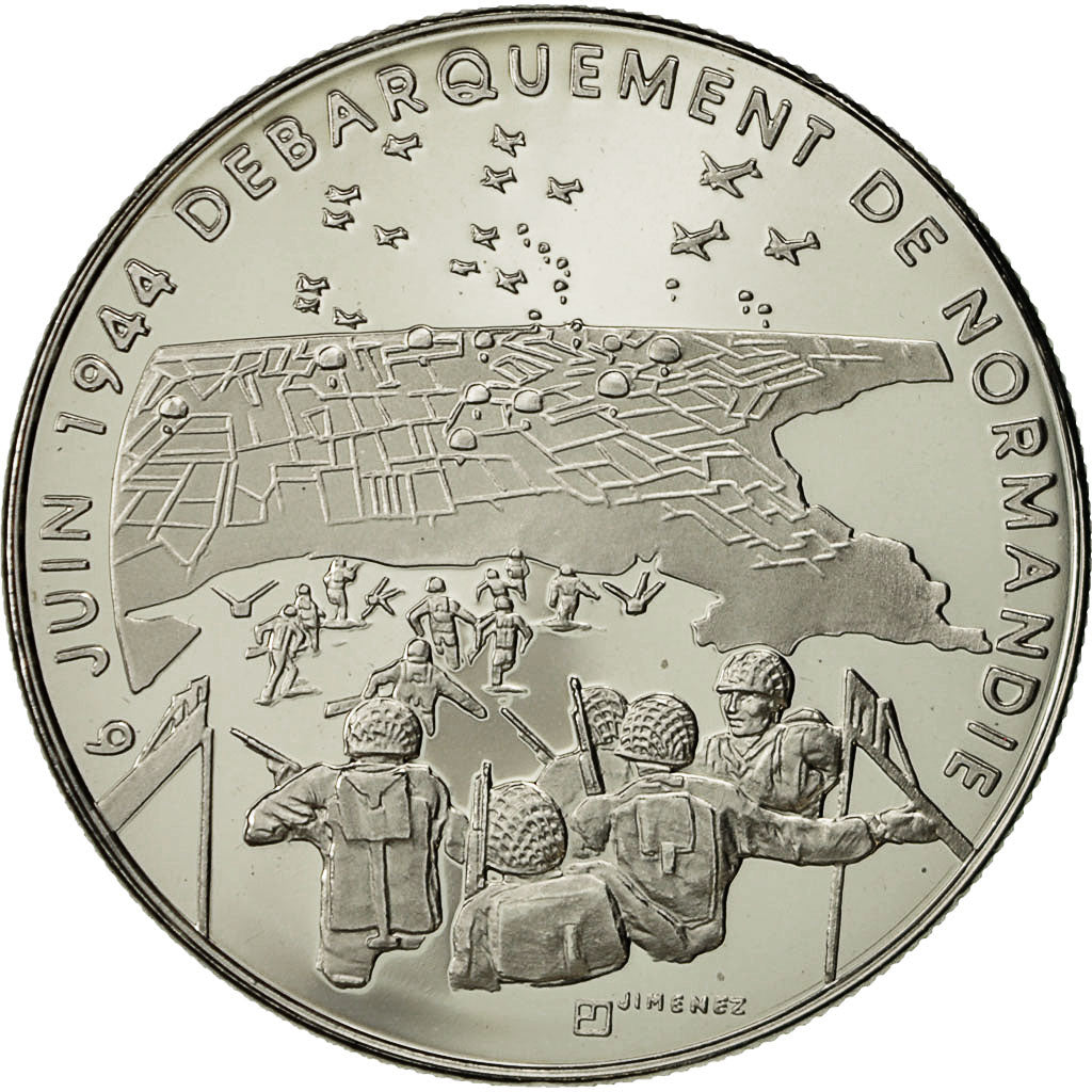 Médaille Commémorative 6 Juin 1944 (D-Day) En Bronze Par J. Balme - 210g, Diamètre 7cm