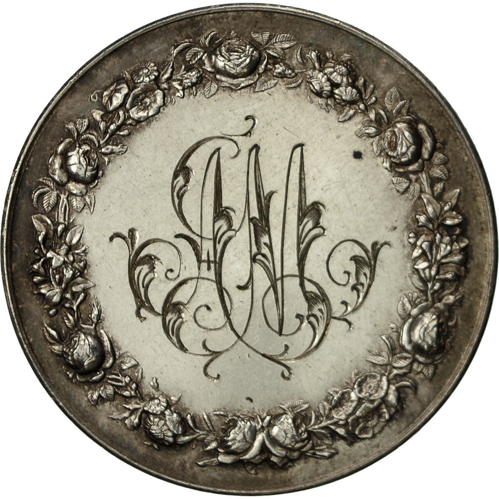 France, Médaille, Mariage, Fidélité Bonheur, 1900, SUP, Argent