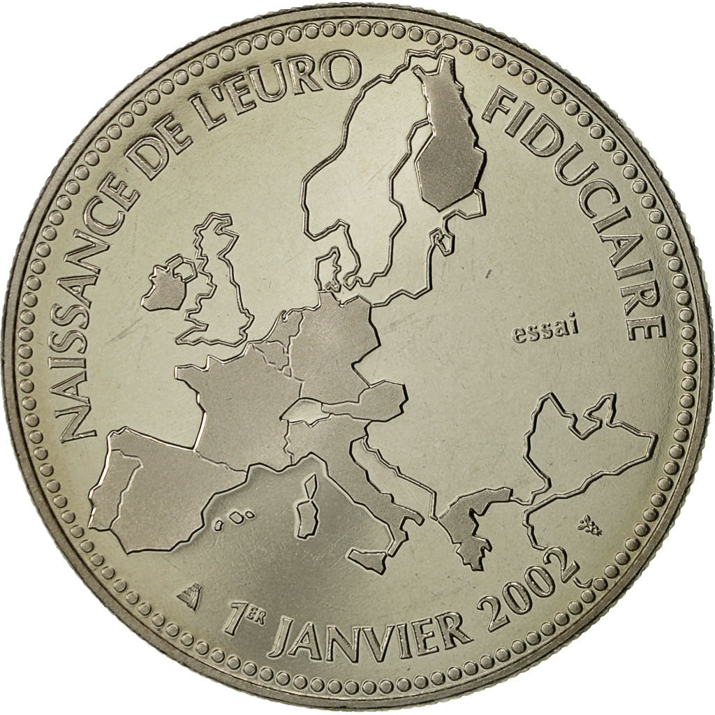 Francia, medaglia, Naissance de l'euro fiduciaire, 1er Janvier 2002, SPL+