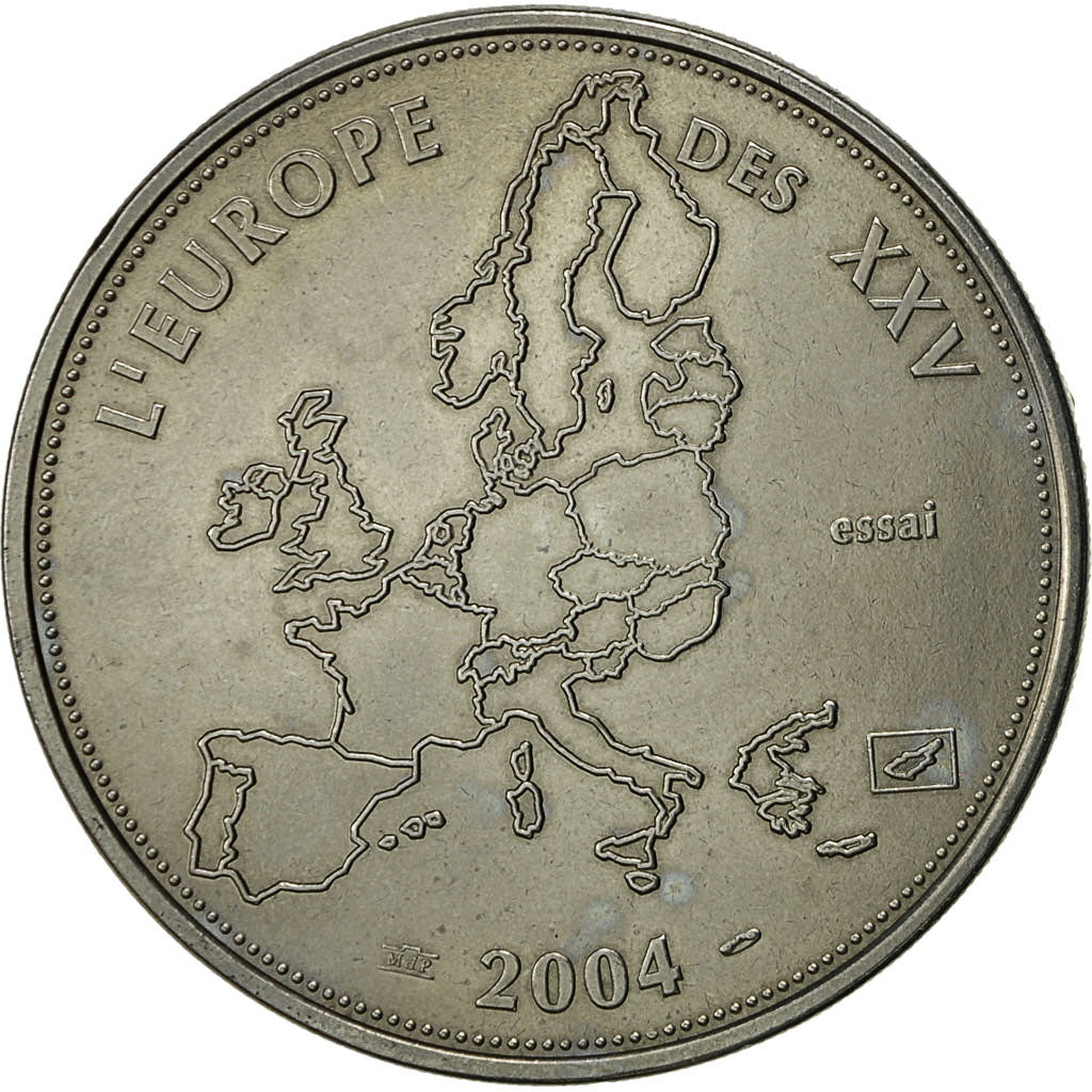 France, Medal, L'Europe des XXV, Essai, 2004, MS(64), Nickel