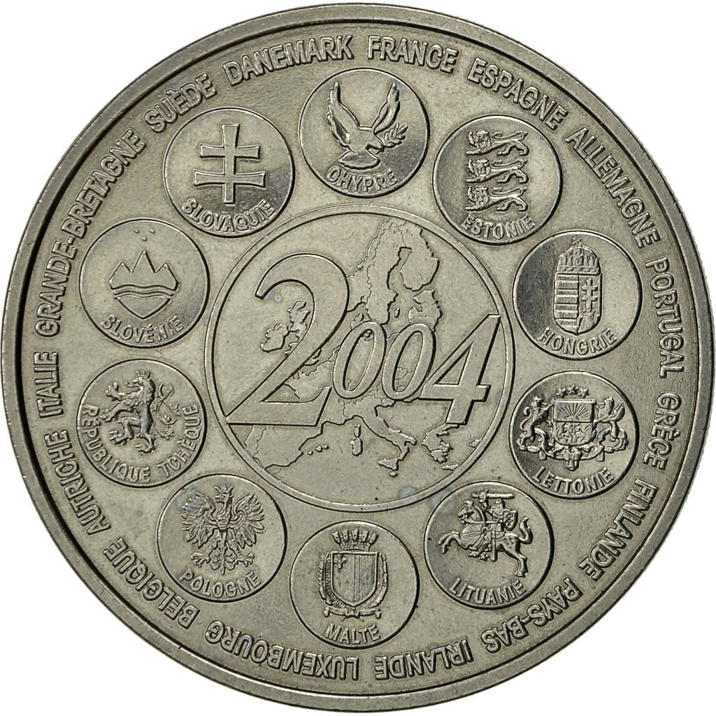 France, Medal, L'Europe des XXV, Essai, 2004, MS(64), Nickel
