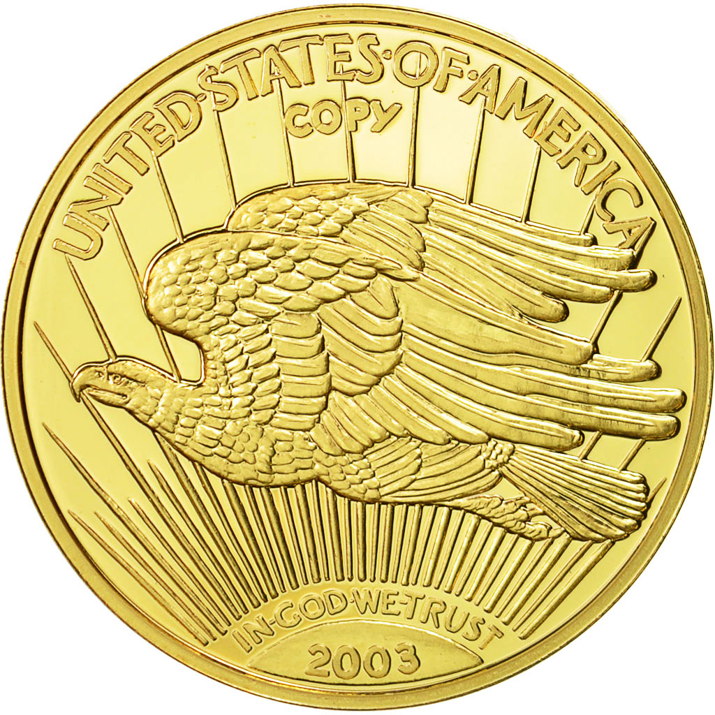 France, Medal, Reproduction Twenty Dollars Liberty, 2003, MS(64), Copper-Nickel