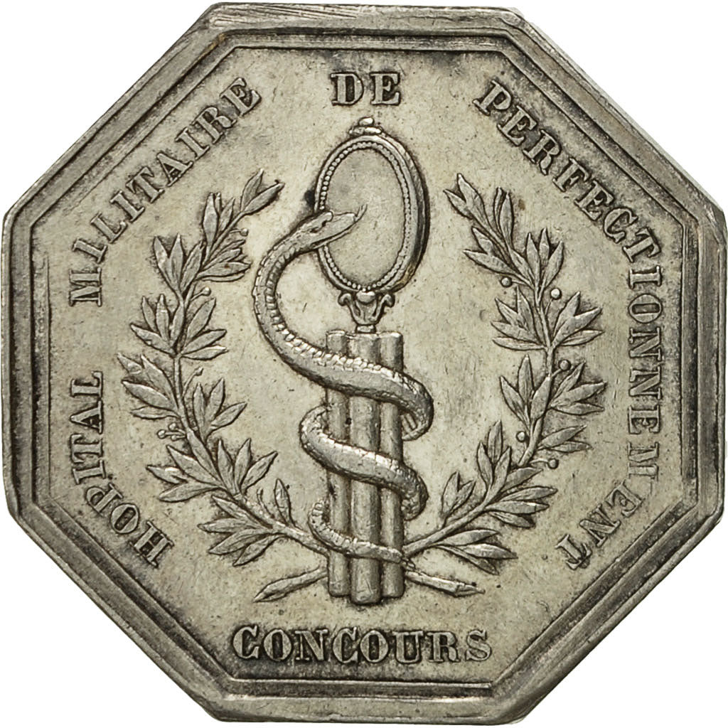 Francia, Token, Louis Philippe Ier, Hôpital Militaire, Caqué, EBC+, Plata