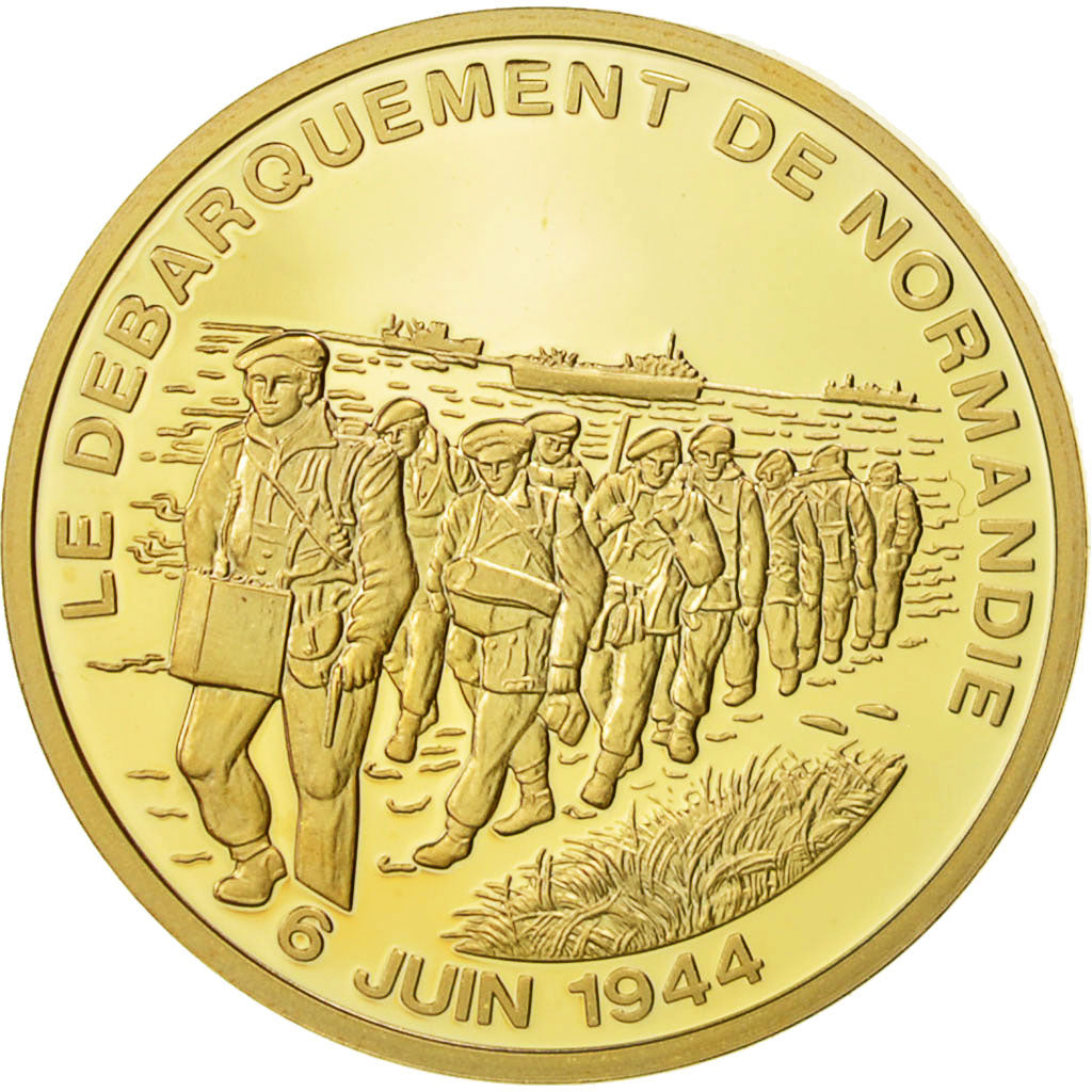 France, Medal, Le débarquement de Normandie 6 Juin 1944, MS(65-70), Copper Gilt