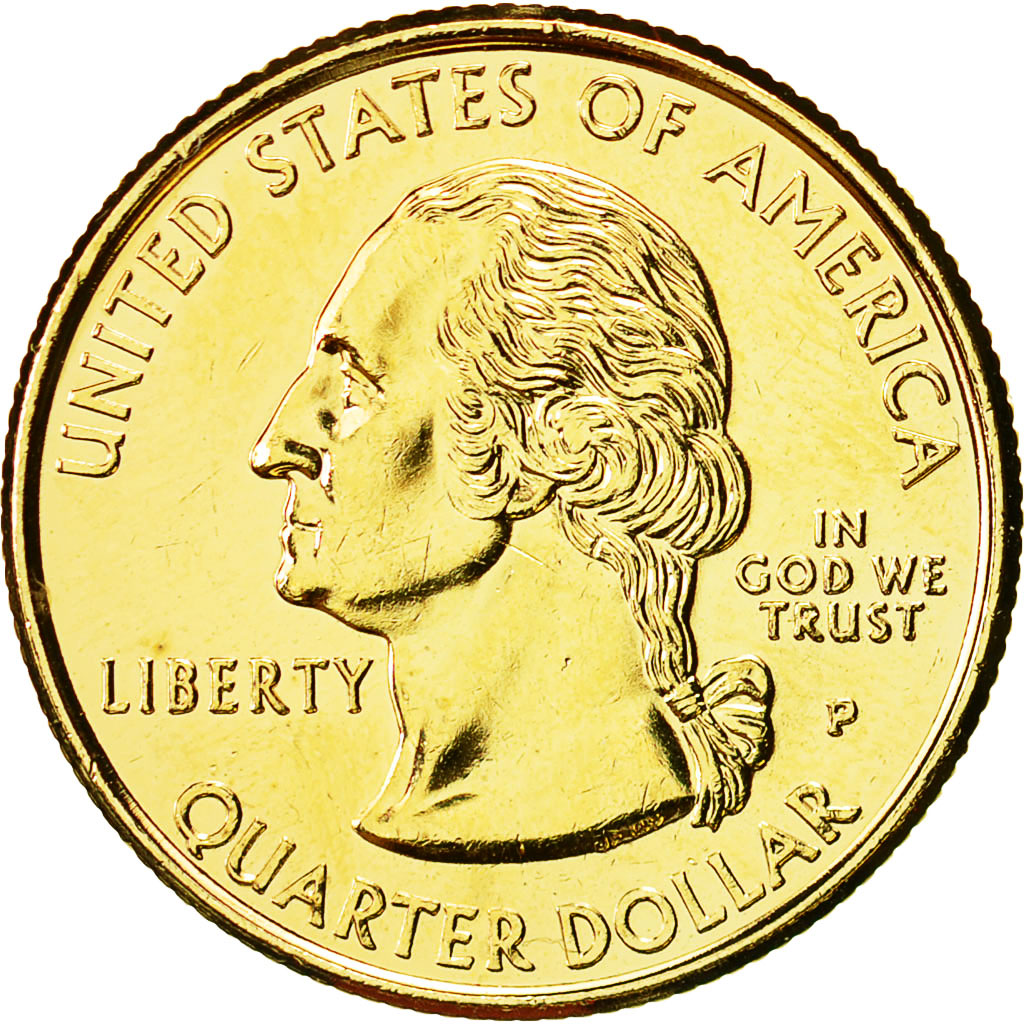 France, Médaille, Reproduction du Quarter Dollar, Delaware, 1999, SPL, Copper