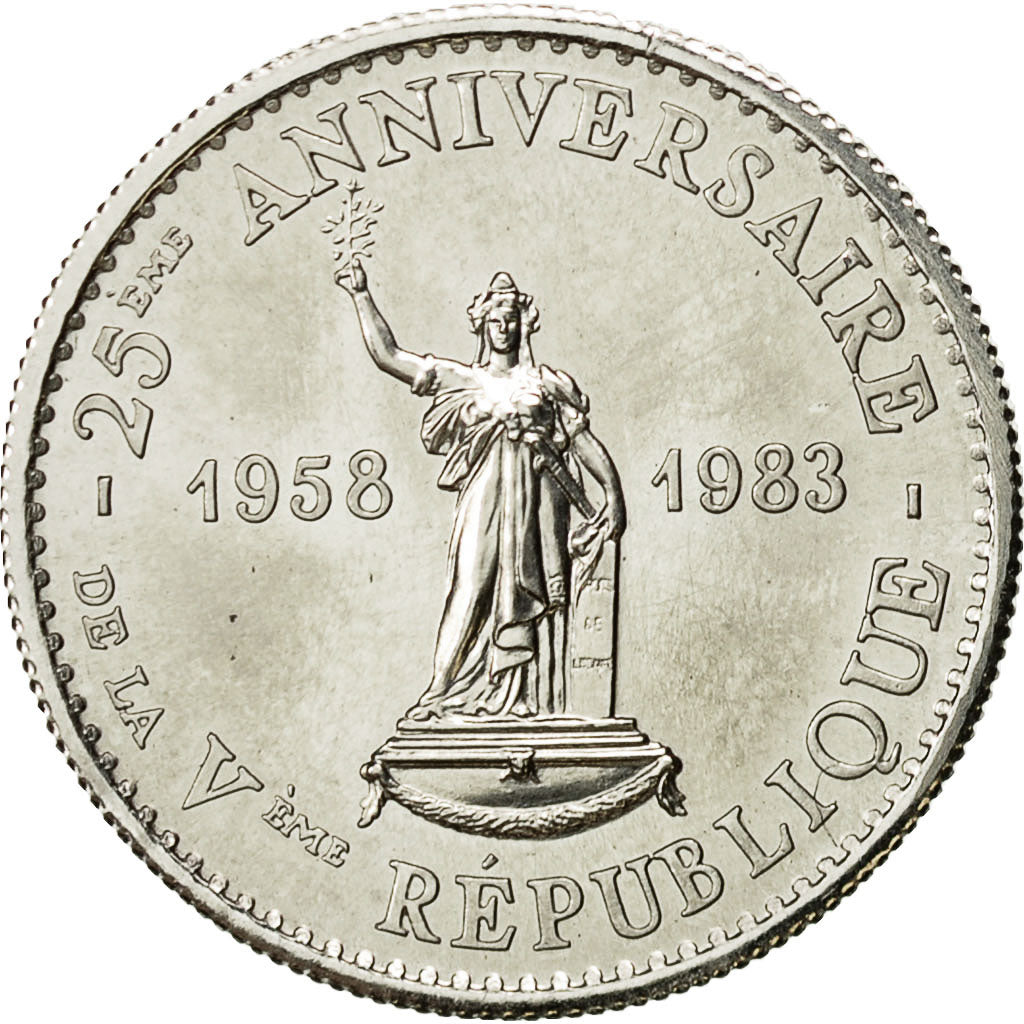 France, Medal, 25 ème Anniversaire de la Vème République,De Gaulle, 1983