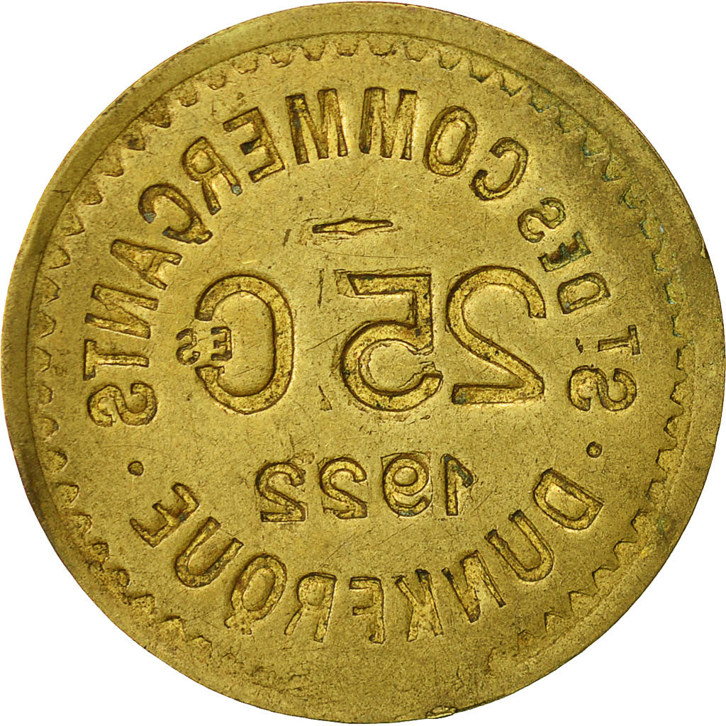 France, Token, 25 Centimes, Société des Commerçants de Dunkerque, 1922