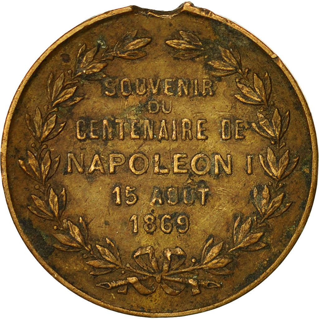 France, Jeton, Souvenir du Centenaire de Napoléon Ier, 1869, TB+, Cuivre