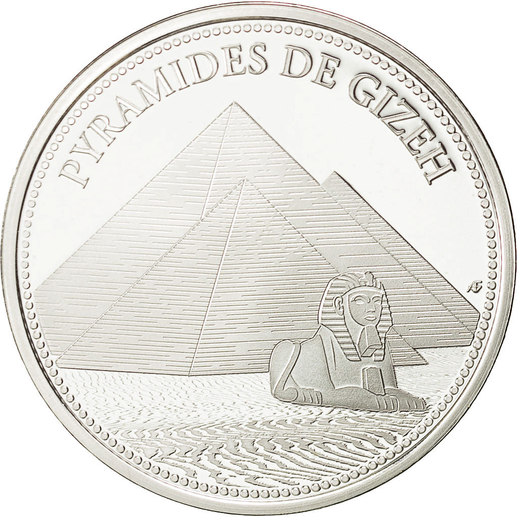 France, Medal, Les 7 Merveilles du Monde, Pyramides de Gizeh, MS(65-70), Silver