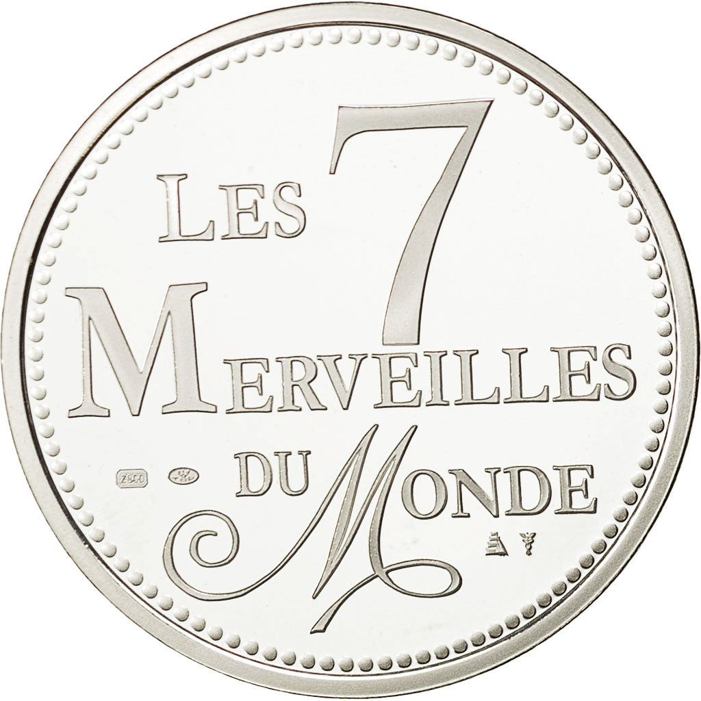 France, Medal, Les 7 Merveilles du Monde, Pyramides de Gizeh, MS(65-70), Silver