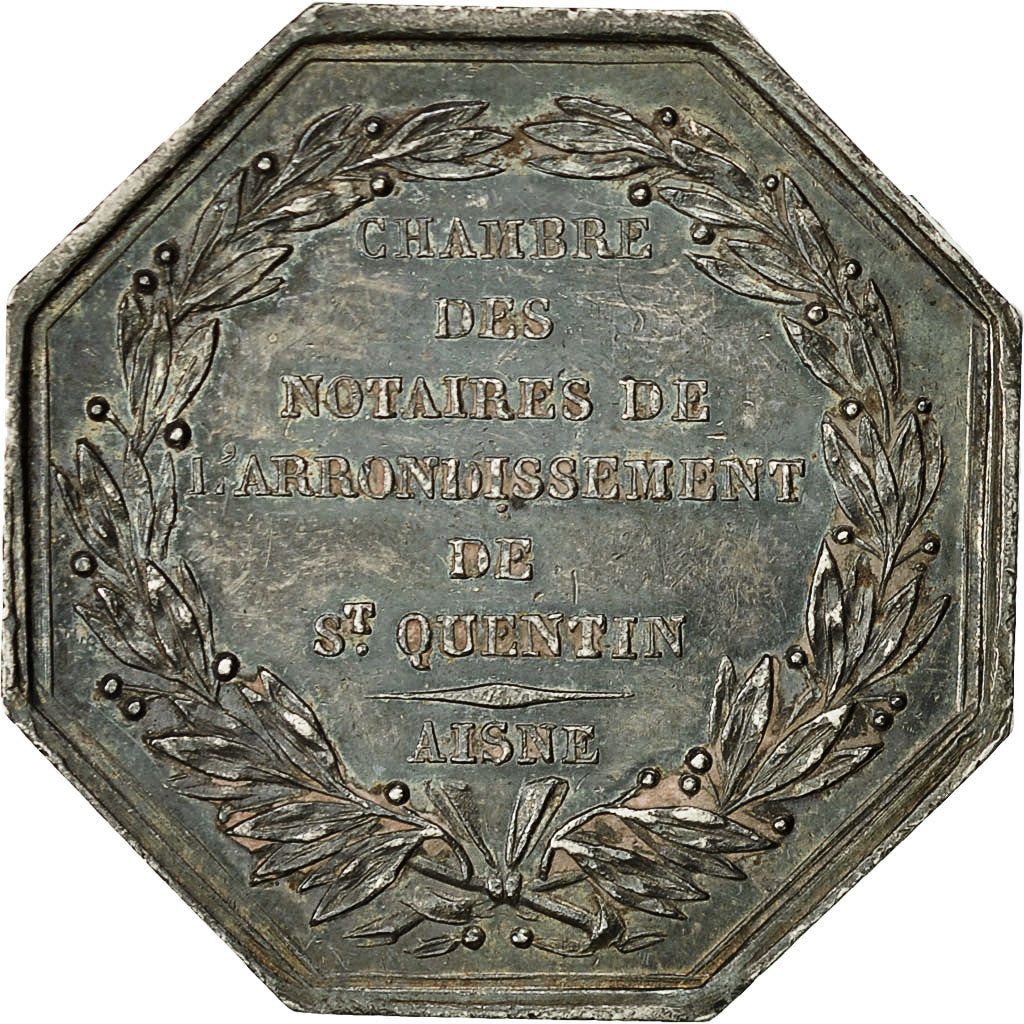 France, Token, Chambre des Notaires de Saint Quentin, Aisne, AU(55-58), Silver