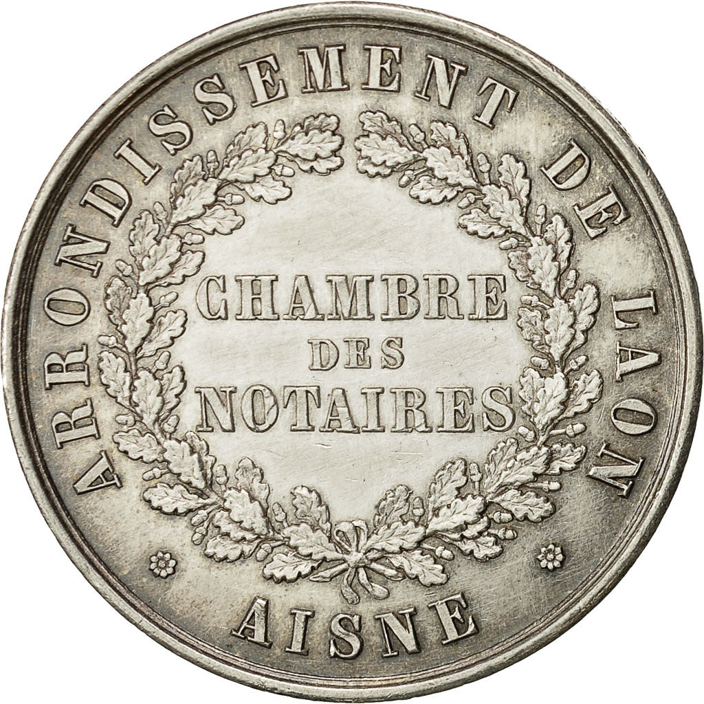 France, Token, Notaires de Laon, Undated, MS(60-62), Silver