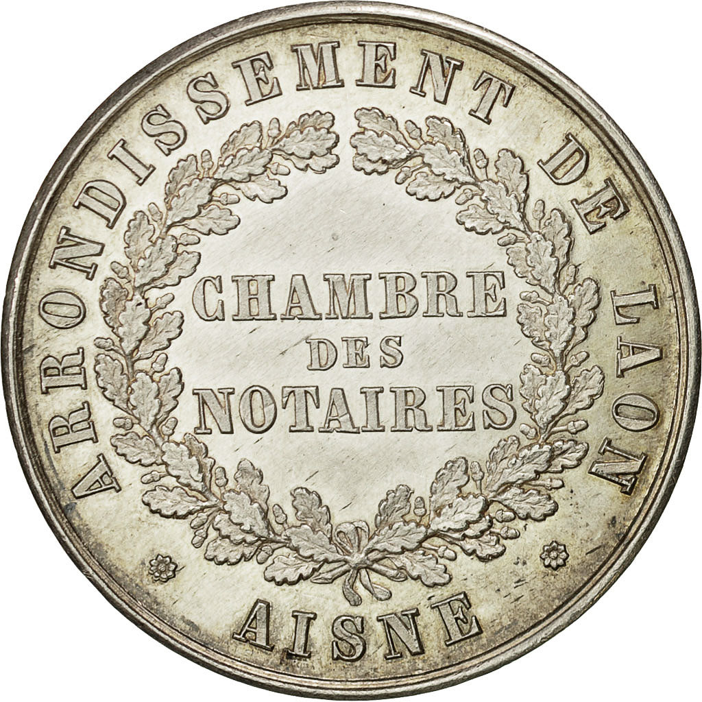 France, Token, Notaires de Laon, Undated, MS(60-62), Silver