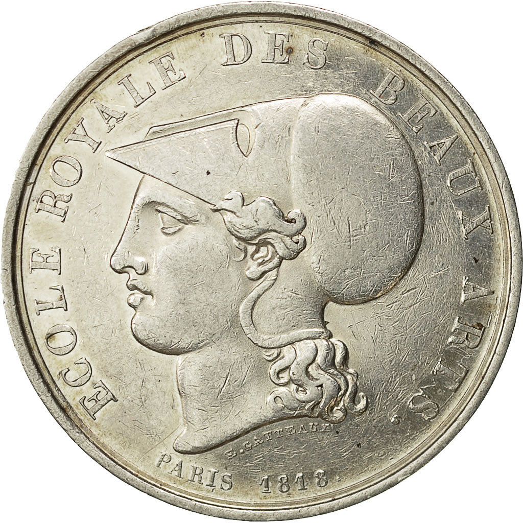 Francia, Token, Ecole Royale des Beaux Arts, Peinture, 1818, Gatteaux, EBC