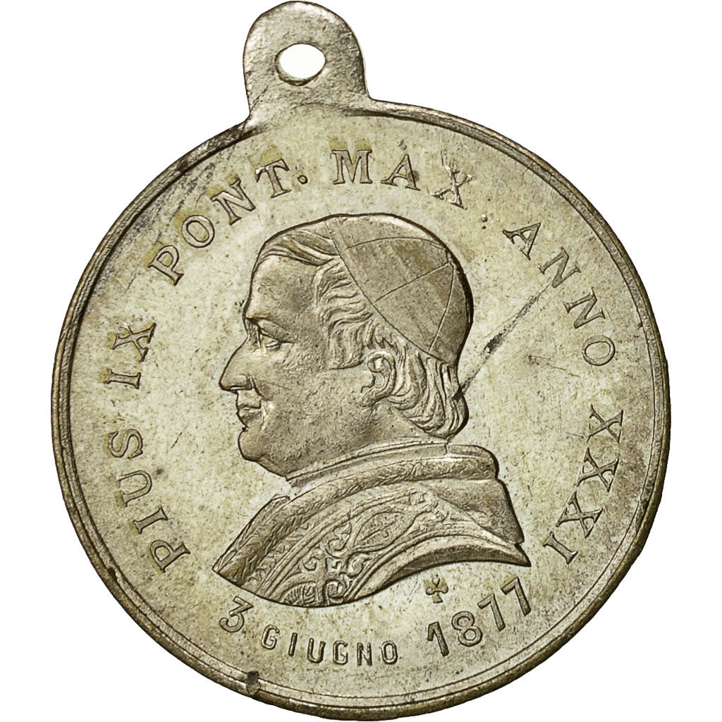Vatican, Medal, Le Pape Pie IX, 1877, AU(50-53), Aluminium