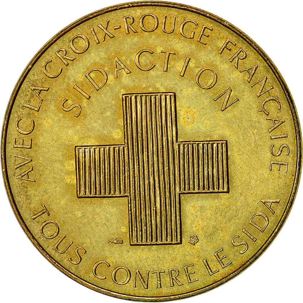 France, Medal, Croix Rouge Française, Sidaction, MS(60-62), Aluminum-Bronze