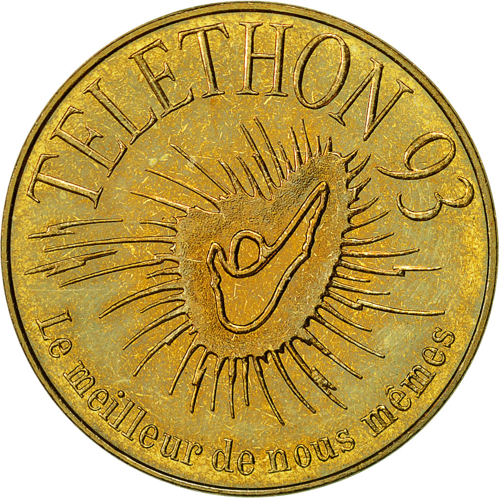 Francia, medaglia, Téléthon, 1993, SPL, Alluminio-bronzo