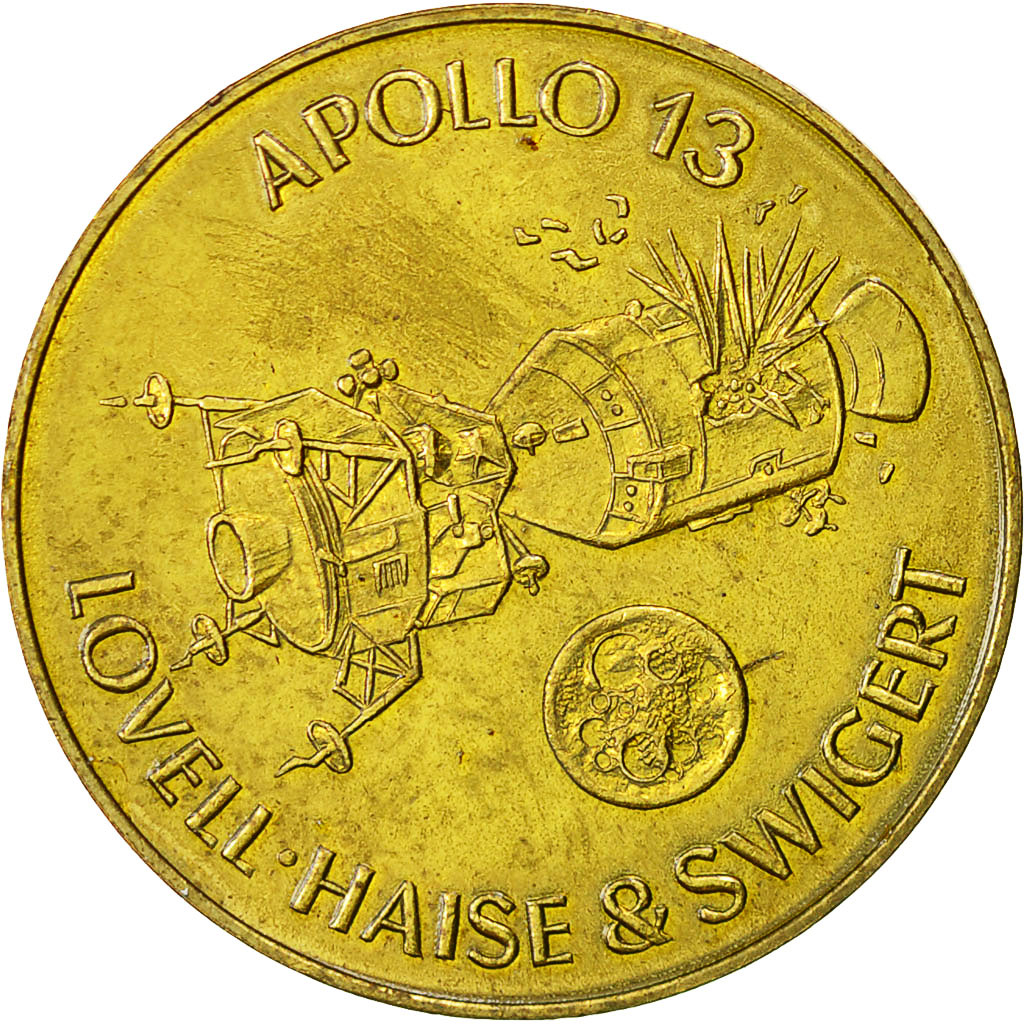 France, Token, Espace, Apollo 13, Undated, MS(63), Bronze-Aluminium