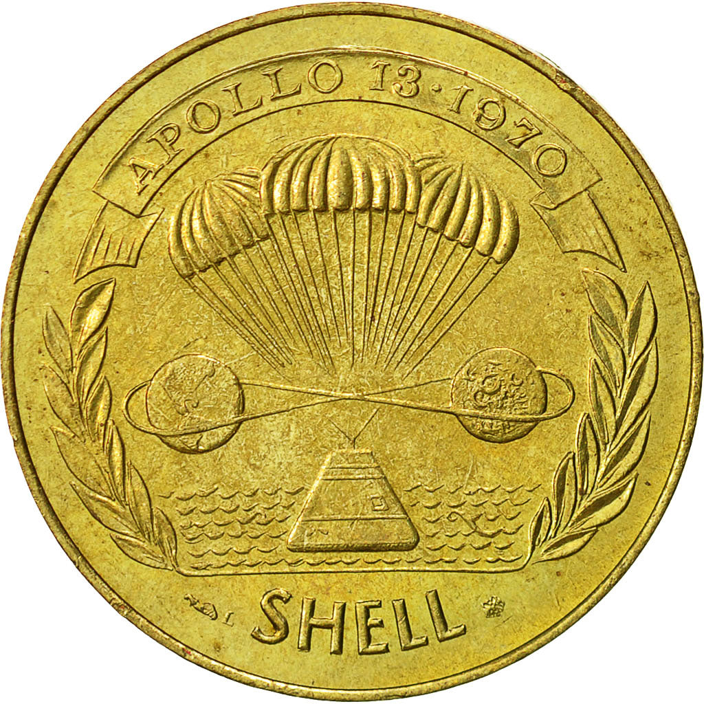 France, Token, Espace, Apollo 13, Undated, MS(63), Bronze-Aluminium