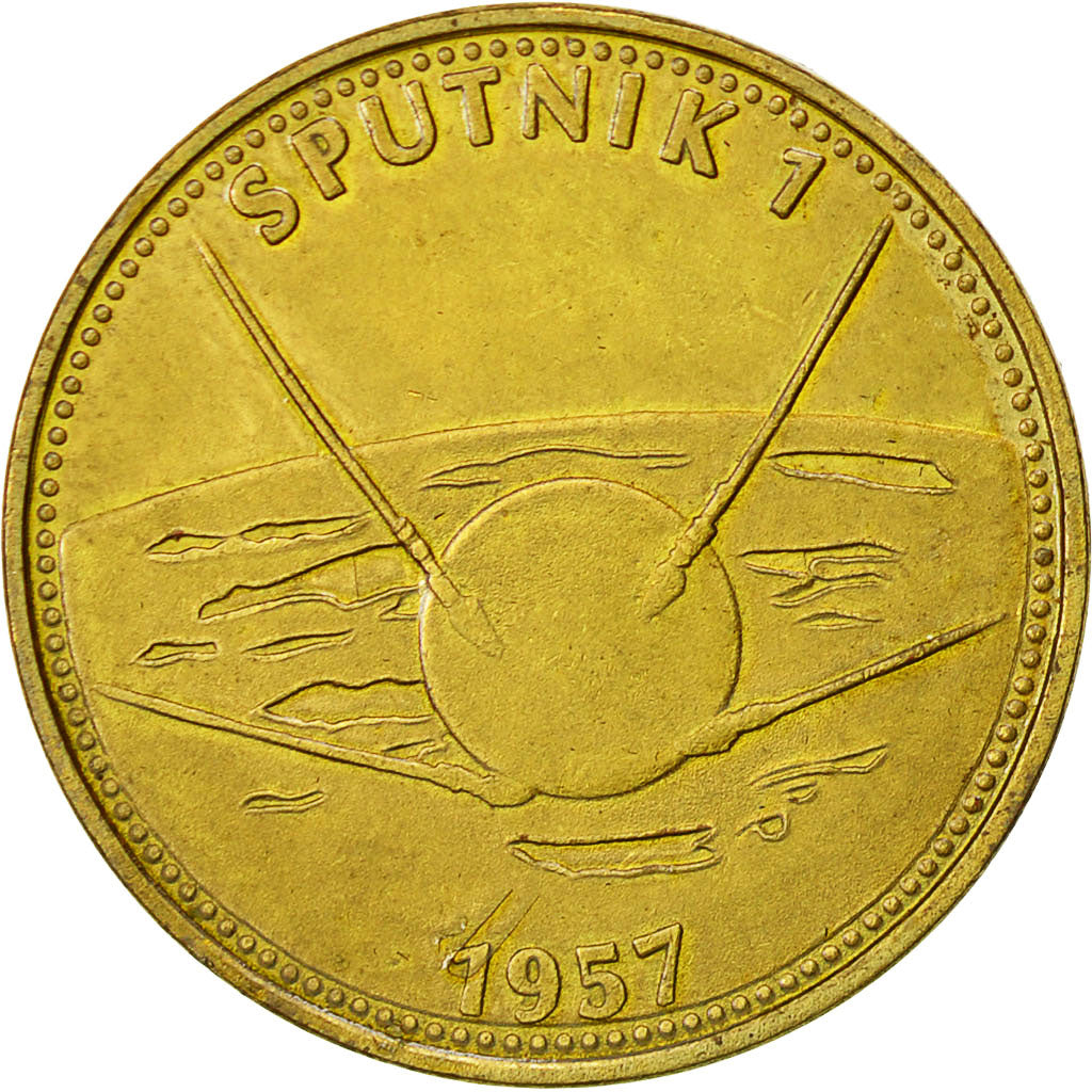 France, Token, Espace, Sputnik 1, Undated, MS(63), Bronze-Aluminium