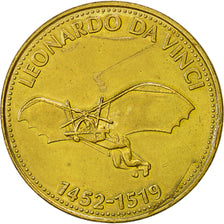 France, Token, Aviation, Leonardo Da Vinci, Undated, MS(63), Bronze-Aluminium