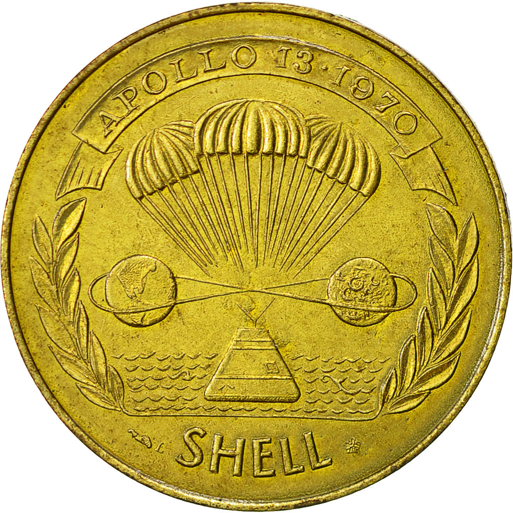 France, Token, Espace, Apollo 13, 1970, Undated, MS(63), Bronze-Aluminium