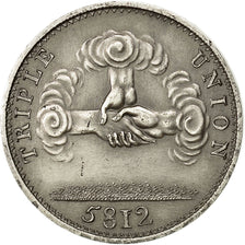 France, Token, Masonic, Triple Union, Orient de Reims, 1812, MS(63), Silver