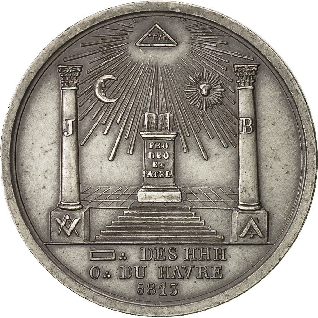 France, Token, Masonic, Loge des HHH, Orient du Havre, 1813, Coquardon, MS(63)