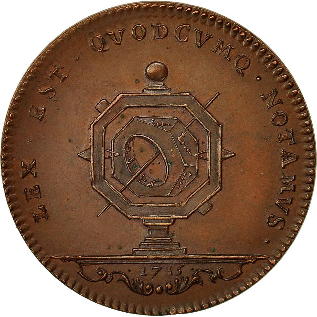 France, Token, Louis XIV, Conseillers du Roi et Notaires, 1715, AU(50-53)