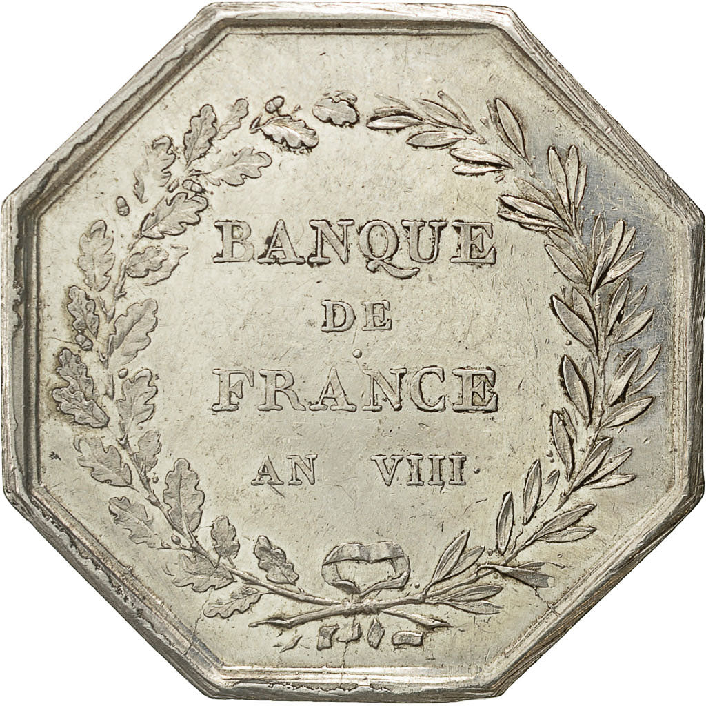 Frankreich, Token, Banque de France, An VIII, Dumarest, SS+, Silber