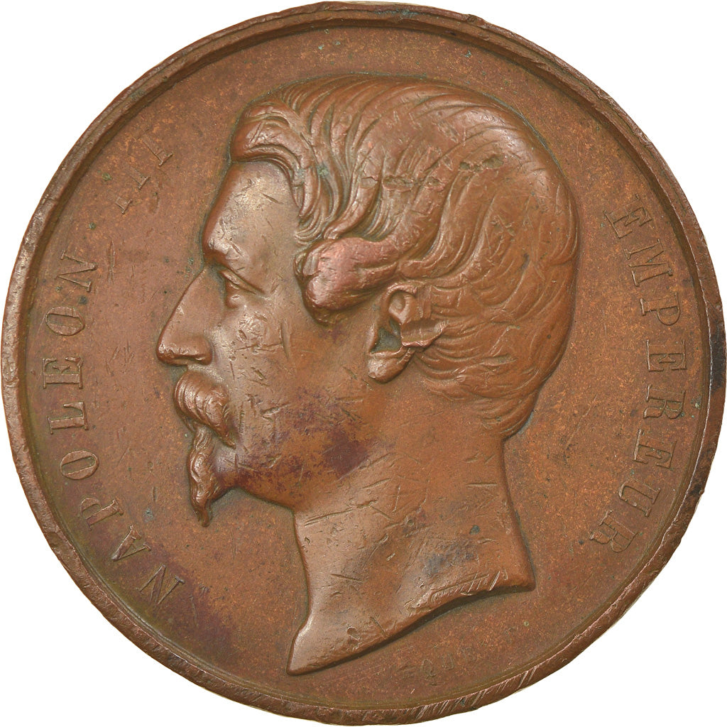 Francia, medalla, Napoléon III, Concours Agricole de Metz, 1861, Caqué, BC