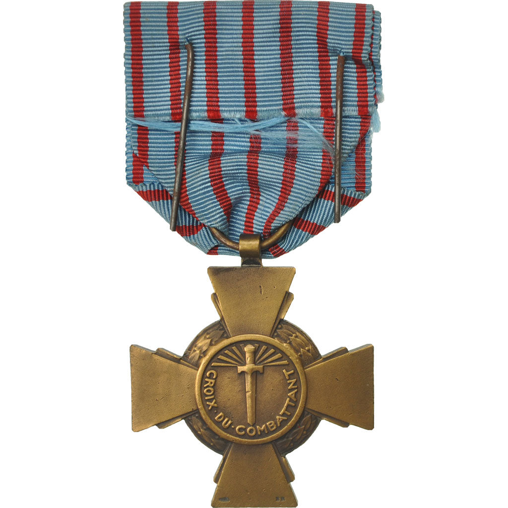France, Croix du Combattant, Medal, 1914-1918, Excellent Quality, Bronze, 36.5