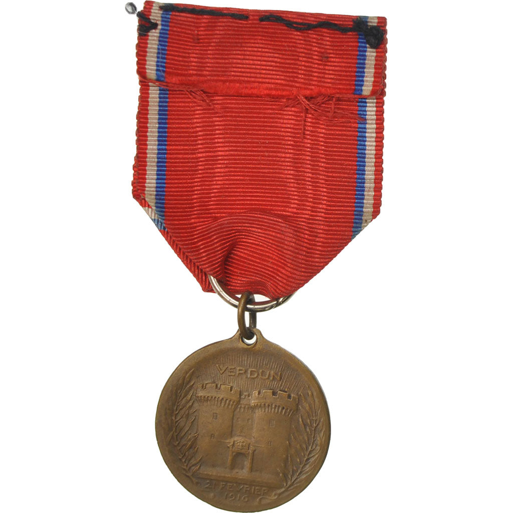 France, Médaille de Verdun, Medal, 1916, Very Good Quality, Vernier, Bronze, 27