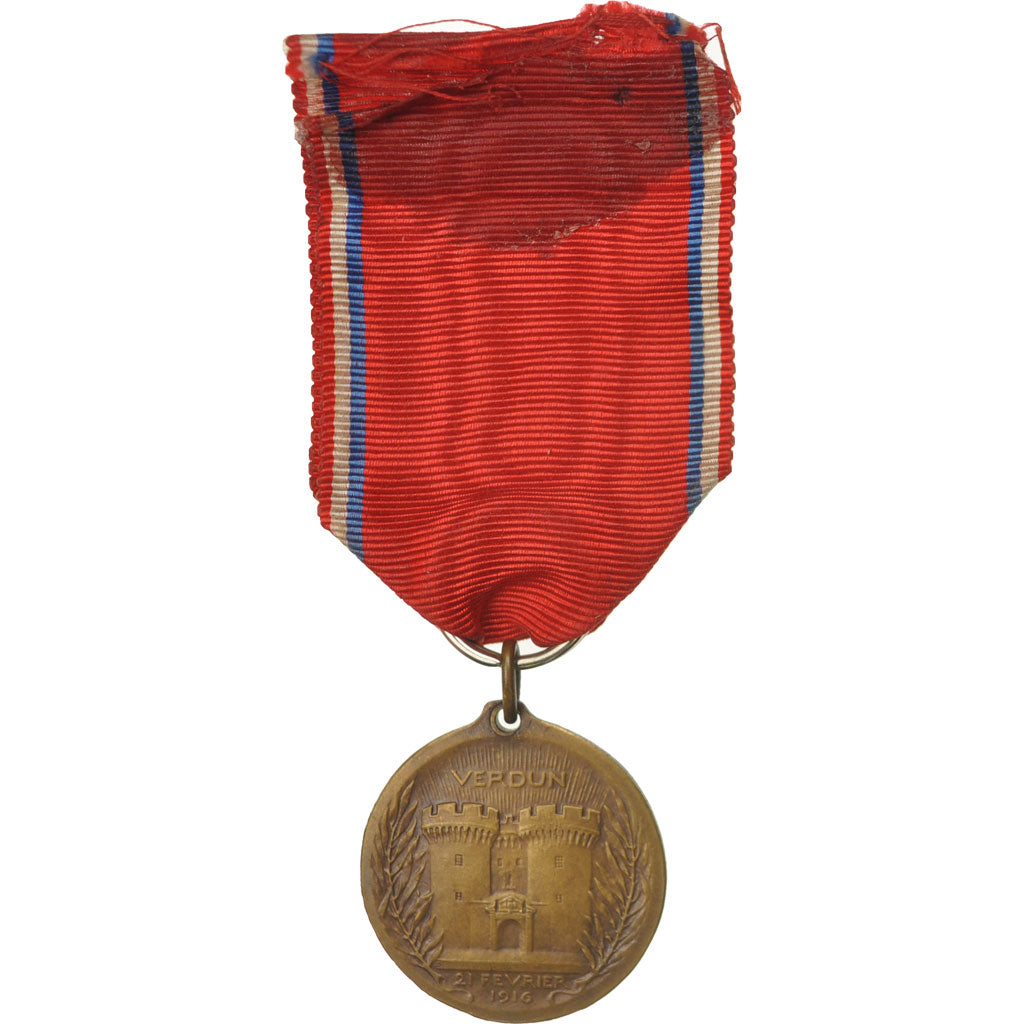 France, Médaille de Verdun, Medal, 1916, Good Quality, Vernier, Bronze, 27