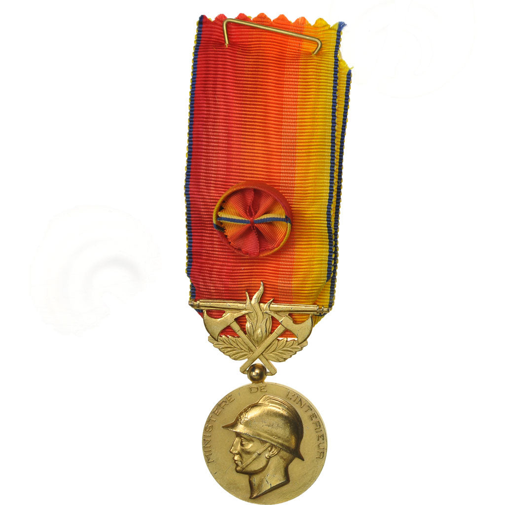 France, Sapeurs Pompiers, Services Exceptionnels, Medal, Excellent Quality, Gilt