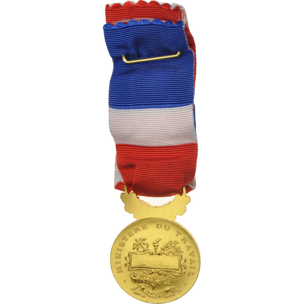 France, Honneur et Travail, 40 Ans, Medal, Uncirculated, Borrel, Vermeil, 27