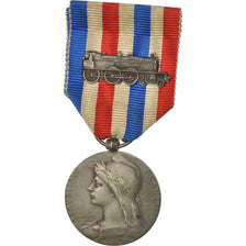 Francia, Travail, Chemins de Fer, medalla, 1918, Muy buen estado, Roty, Plata