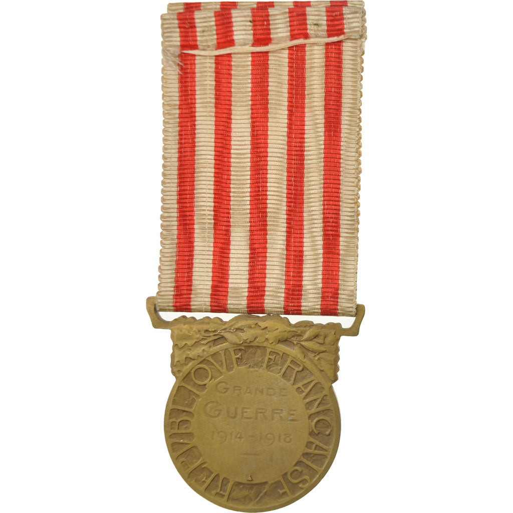 Francia, Grande Guerre, medalla, 1914-1918, Muy buen estado, Morlon, Bronce, 33